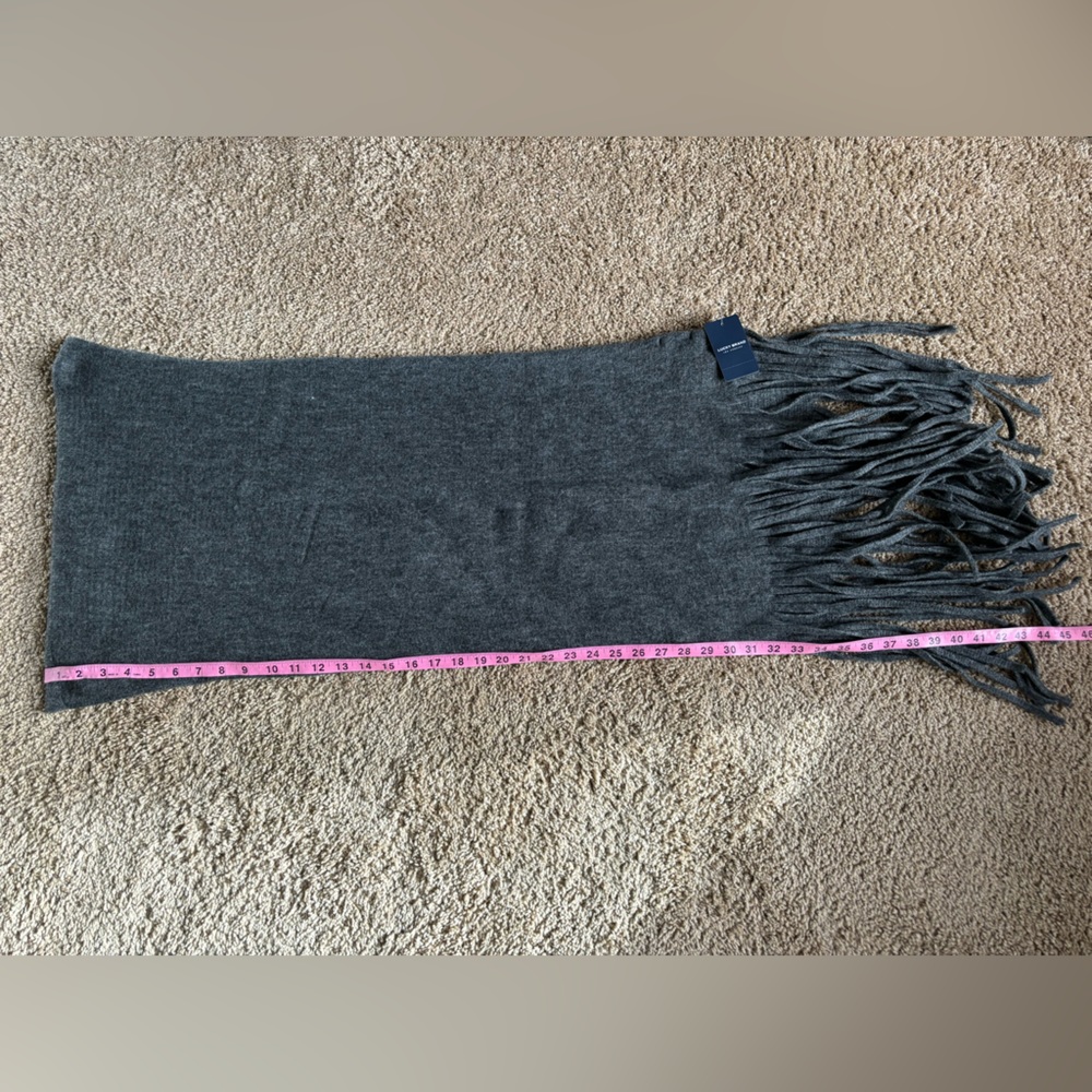 Lucky Brand Scarf with Fringe ends | Lucky Solid Brushed Scarf Charcoal
